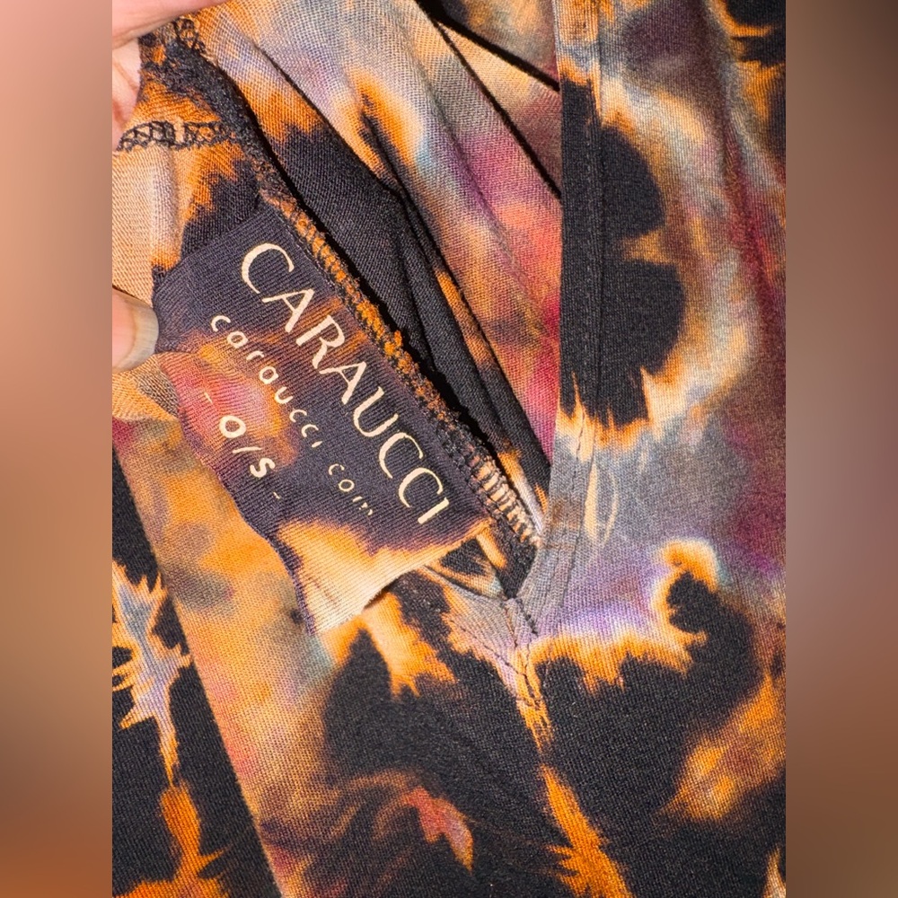 Carauccii Elegant Black and Brown Tie-Dye Dress O/S - Picture 3 of 6